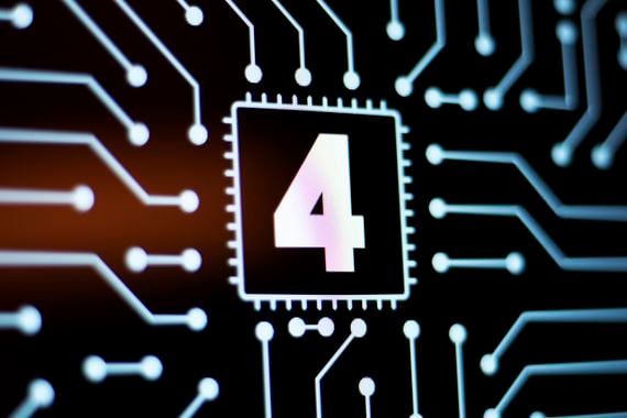 technology-background-and-circuit-board-with-number-4-close-up-computer-screen-concept