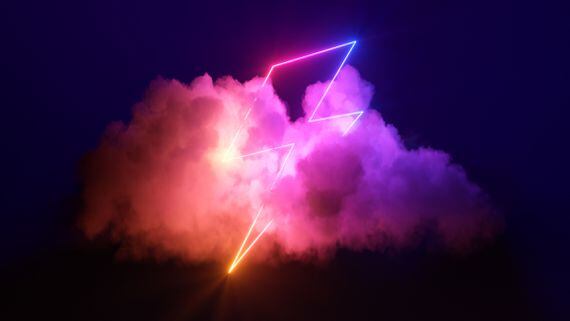 3d-render-abstract-background-with-cloud-and-neon-lightning-sign-in-the-night-sky-stormy-cumulus-with-glowing-geometric-shape