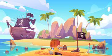 pirate-buries-treasure-chest-on-island-beach